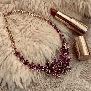 Purple flower necklace